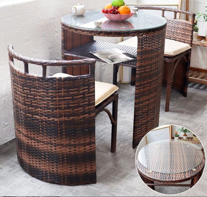 Patio Rattan Dining Table Set  Luxury Garden Restaurant Chair Furniture