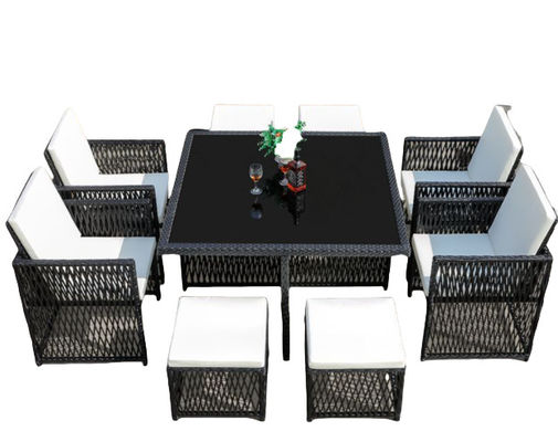 Patio Table And Chair Square Rattan Dining Set Wicker Garden Restaurant Rattan