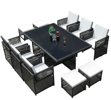 Patio Table And Chair Square Rattan Dining Set Wicker Garden Restaurant Rattan