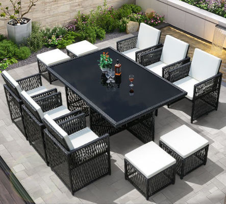 Patio Table And Chair Square Rattan Dining Set Wicker Garden Restaurant Rattan
