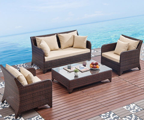 Single Rattan Garden Sofa Chair Waterproof Nordic Modern Terrace Combination