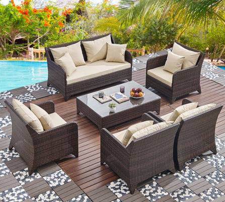 Single Rattan Garden Sofa Chair Waterproof Nordic Modern Terrace Combination