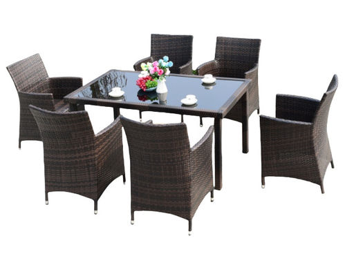 6 Seater Wicker Rattan Coffee Dining Table Villa Hotel Handmade Rattan Tabletop
