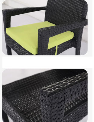 Black Wicker Patio Dining Table Garden Restaurant Dinning Table Set
