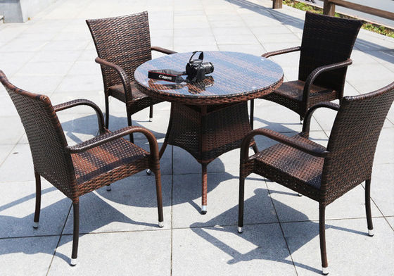 4 Seater Rattan Round Dining Table And Chair Set Outdoor Furniture Rattan Dining Table Set