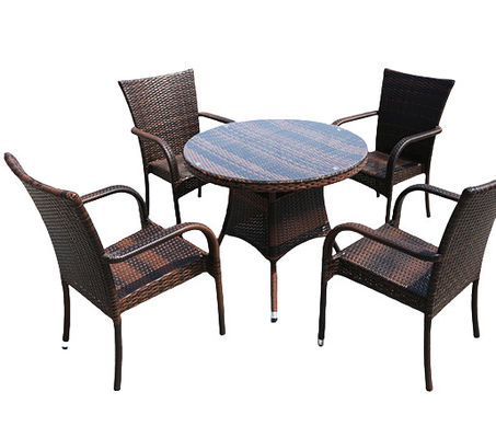 4 Seater Rattan Round Dining Table And Chair Set Outdoor Furniture Rattan Dining Table Set