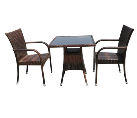 Grey Square Outdoor Wicker Dining Table Rattan Chair Outdoor Furniture Rattan