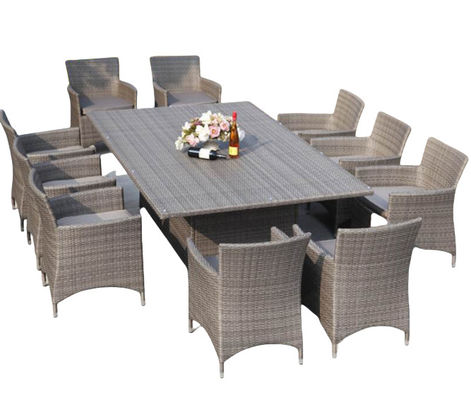 8 Seater  9 Seater Rattan Garden Furniture Sofa Dining Table Set Modern Rattan