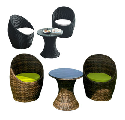 Egg Shape Modern Rattan Dining Set Patio Outdoor Rattan Wicker Furniture Sets