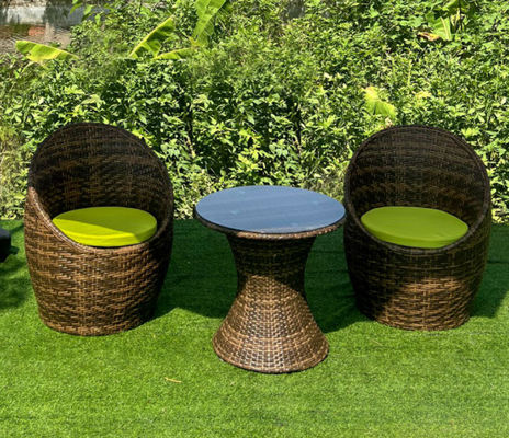 Egg Shape Modern Rattan Dining Set Patio Outdoor Rattan Wicker Furniture Sets