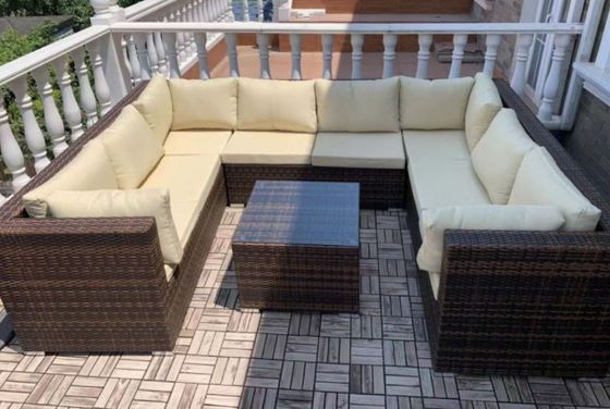 Rattan Lounge Sofa Set Outdoor Garden Patio Furniture Waterproof Sunproof Outdoor