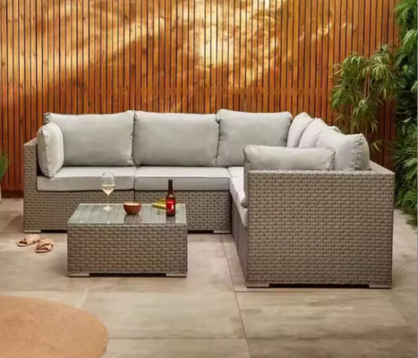 Outdoor Wicker Rattan Sofa Set Rattan Chair Sectional Cushion Lawn Garden Furniture