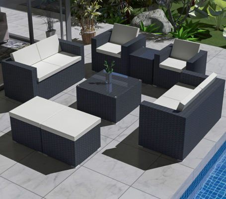5 Seater Grey Rattan Corner Sofa Garden Sectional Patio Wicker Rattan Sofa Modern
