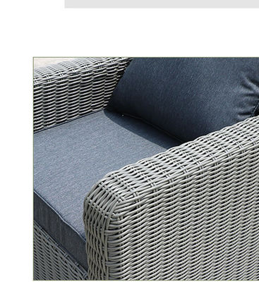 3 Seater Rattan Outdoor Sofa Terrace Furniture Garden Rope Leisure Black Wicker
