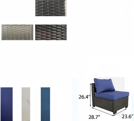 Garden Furniture Rattan Sofa Set Rope Outdoor Leisure Sofa Set Black Wicker Setsrn Set