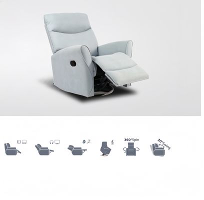Oversized Leather Microfiber Fabric Manual Recliner Chair With Rocking Swivel