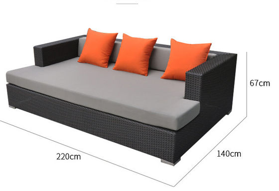 Pe Rattan Sectional Sofa Indoor Furniture Sofa Wrought Iron Sofa Lunge Sunbed Bed Set