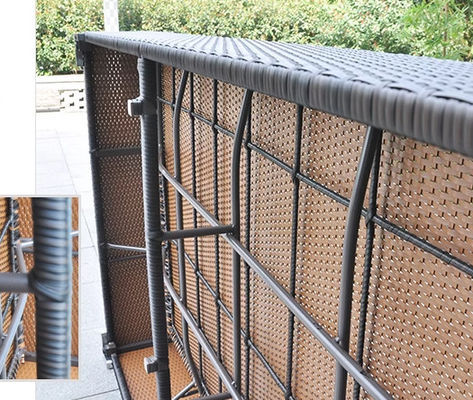Pe Rattan Sectional Sofa Indoor Furniture Sofa Wrought Iron Sofa Lunge Sunbed Bed Set
