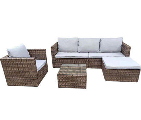 6Pcs Deep Seating Patio Wicker Outdoor Garden Furniture Rattan Sofa Couch