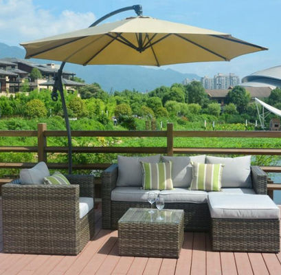 6Pcs Deep Seating Patio Wicker Outdoor Garden Furniture Rattan Sofa Couch