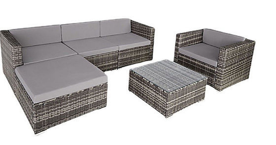 6Pcs Deep Seating Patio Wicker Outdoor Garden Furniture Rattan Sofa Couch