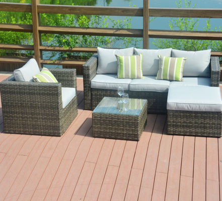6Pcs Deep Seating Patio Wicker Outdoor Garden Furniture Rattan Sofa Couch
