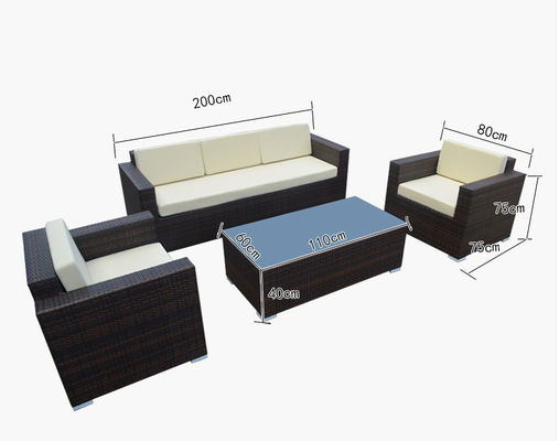 4 Pcs Rattan Sectional Sofa Furniture Outdoor Comfortable Casual Sectional