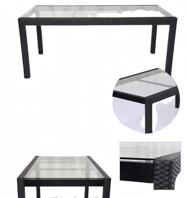 7 PCS Woven Dining Table Chairs Patio Conversation Leisure Rattan Sofa Set