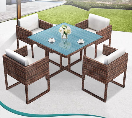 4 Seater Outdoor Dining Set Rattan Furniture Patio Rattan Dining Table Chair Set Wicker