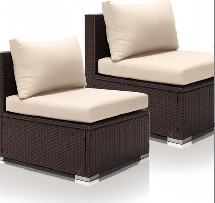 3PCS 2 Seater Rattan Garden Sofa Set Outdoor Cane Wicker Outdoor Rattan Patio Backyard