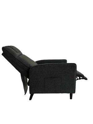 Accent Chair with Ottoman Set Velvet Reclining Reading Armchair with Adjustable Backrest for Living Room