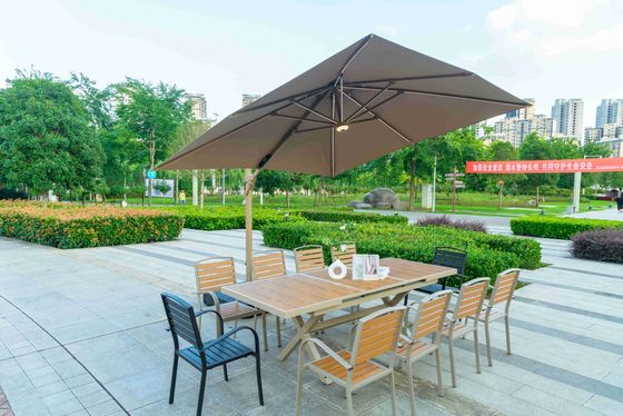 11 Pieces Outdoor Patio Furniture Plastic Wood Expandable Aluminum Garden Table And 8 Chairs