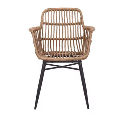 American style Courtyard Stacking Hotel Aluminum Frames Rattan Wicker Restaurant Balcony Dining Garden Outdoor Chairs