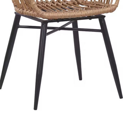 American style Courtyard Stacking Hotel Aluminum Frames Rattan Wicker Restaurant Balcony Dining Garden Outdoor Chairs