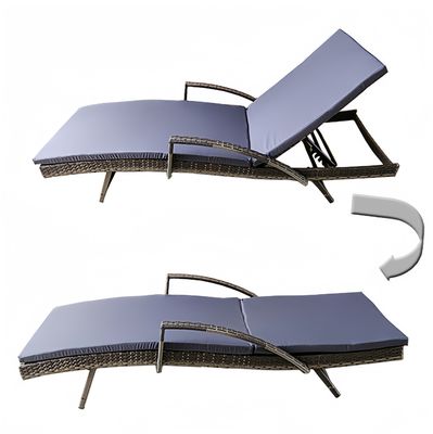 PE Poly Rattan Garden Outdoor Indoor Rattan Lounge Chair Beach Sun Holiday Patio Outdoor Furniture Sets