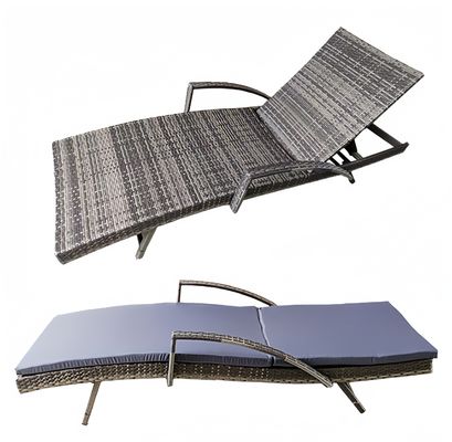 PE Poly Rattan Garden Outdoor Indoor Rattan Lounge Chair Beach Sun Holiday Patio Outdoor Furniture Sets