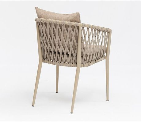 Outdoor table and chair balcony Open garden courtyard Waterproof outdoor leisure Creative pull rope chair Aluminum alloy plastic wood table