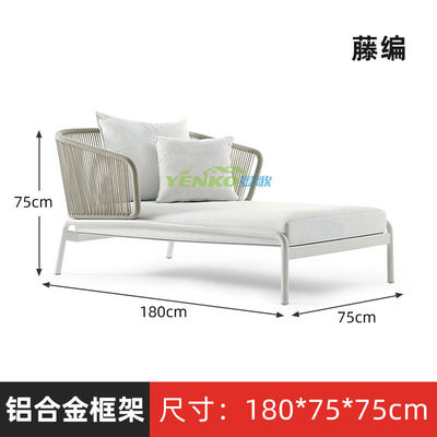 Outdoor sofa and coffee table set for courtyard, garden, villa, terrace, rattan chair, Nordic style, outdoor hotel, leisure rattan furniture.