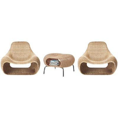 Outdoor coffee shop, milk tea shop, creative rattan sofa combination, outdoor garden, balcony, terrace, leisure rattan chair furniture