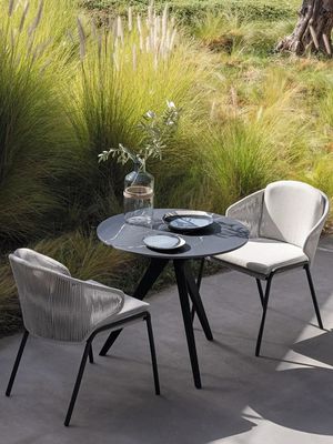 Nordic outdoor balcony table and chair three piece set, courtyard rattan chair, tea table combination, simple leisure outdoor furniture rattan chair