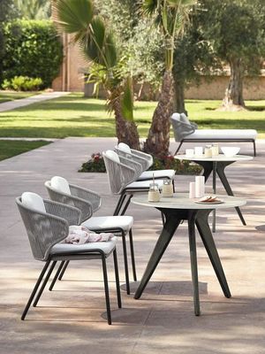 Nordic outdoor balcony table and chair three piece set, courtyard rattan chair, tea table combination, simple leisure outdoor furniture rattan chair