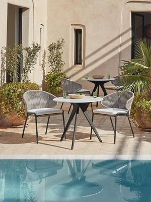 Nordic outdoor balcony table and chair three piece set, courtyard rattan chair, tea table combination, simple leisure outdoor furniture rattan chair