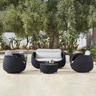 Nordic Outdoor Sofa Courtyard Villa Balcony Vine Chair Furniture Combination Outdoor Garden Waterproof Sunscreen Leisure Sofa