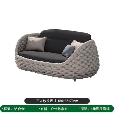 Nordic Outdoor Sofa Courtyard Villa Balcony Vine Chair Furniture Combination Outdoor Garden Waterproof Sunscreen Leisure Sofa
