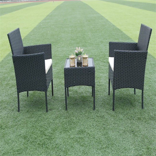 Outdoor Pool / Beach Rattan Coffee Table Chair Sets With Aluminum Frame Ottoman High Quality Outdoor Indoor Furniture