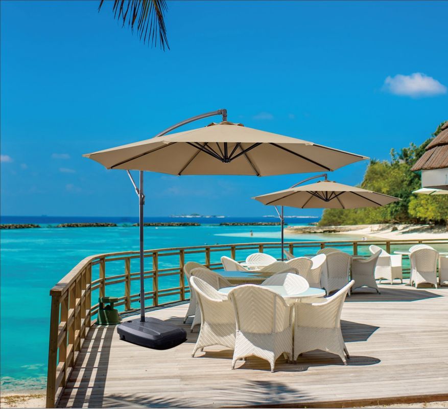 Stainless Steel Pool Side Umbrella Waterproof Restaurant Hotel  Aluminum Frame Garden Parasol Beach