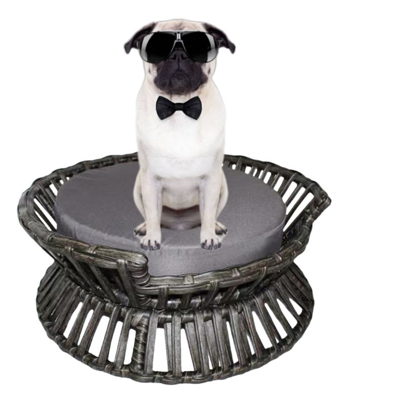 Large Wicker Dog Bed Baskets Woven Rattan Natural Mattress Cat Pet Nest Puppy Dog Rest Bed