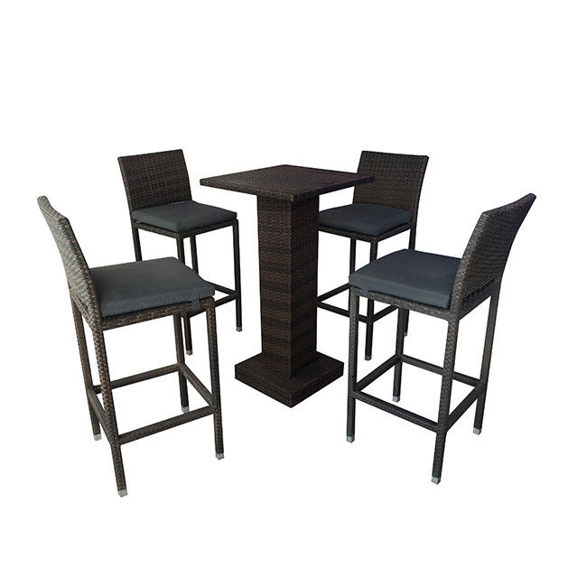 Classic outdoor bar balcony table and chair combination garden rain-proof rattan leisure bistro high table and bar stool