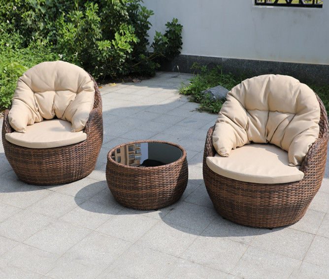 CE BSCI Glass Top Coffee Table Cushions Patio Furniture Sofa Set Furniture Outdoor