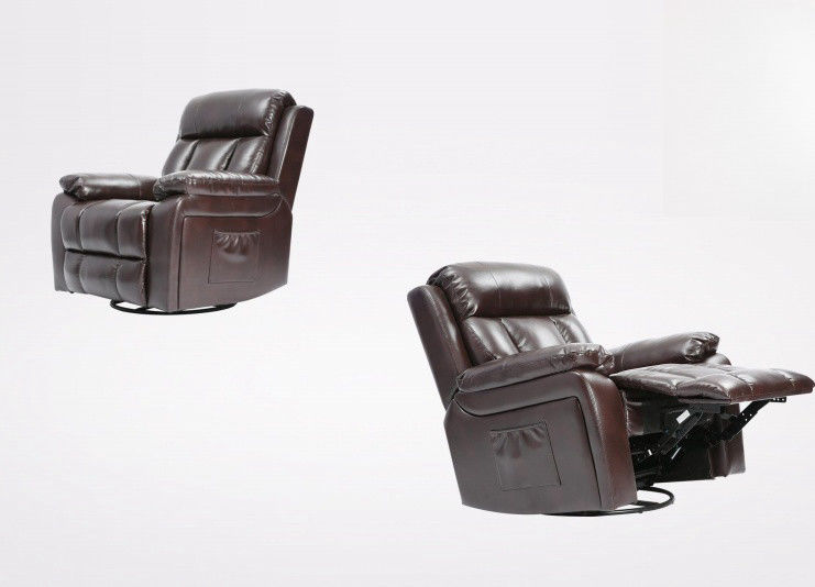 PU Leather Manual Reclining Chair Modern Swivel Stretch Recliner Chair 96x101x102CM
